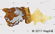 Physical Map of North Wello, cropped outside