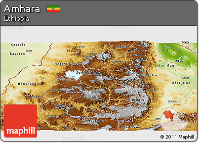 Physical Panoramic Map of Amhara