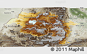 Physical Panoramic Map of Amhara, semi-desaturated