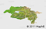 Satellite Panoramic Map of Amhara, single color outside
