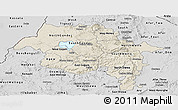 Shaded Relief Panoramic Map of Amhara, desaturated