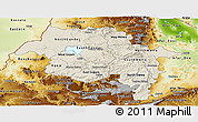 Shaded Relief Panoramic Map of Amhara, physical outside