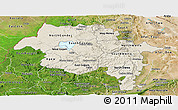 Shaded Relief Panoramic Map of Amhara, satellite outside
