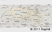 Shaded Relief Panoramic Map of Amhara, semi-desaturated