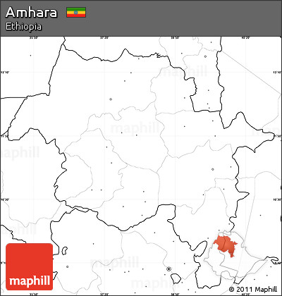 Blank Simple Map of Amhara, no labels