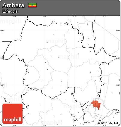 Blank Simple Map of Amhara, no labels