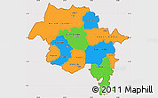 Political Simple Map of Amhara, cropped outside