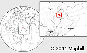 Blank Location Map of South Gondar, within the entire country