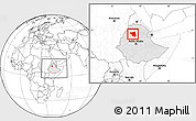Blank Location Map of South Gondar, highlighted country, within the entire country