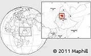 Blank Location Map of South Gondar, highlighted parent region, within the entire country