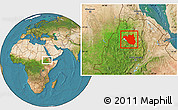 Satellite Location Map of South Gondar