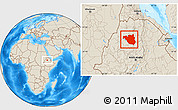 Shaded Relief Location Map of South Gondar