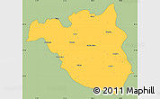 Savanna Style Simple Map of South Gondar, single color outside