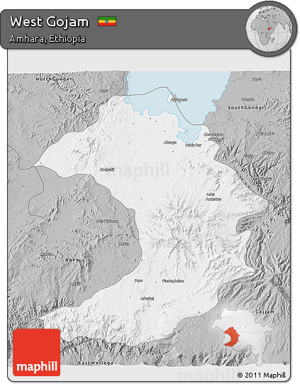 Gray 3D Map of West Gojam
