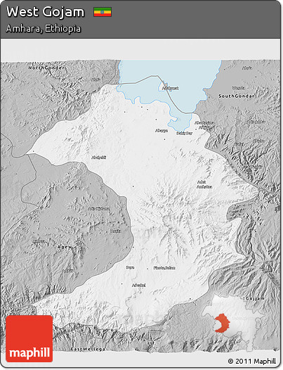 Gray 3D Map of West Gojam