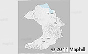Gray 3D Map of West Gojam, single color outside