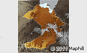 Physical 3D Map of West Gojam, darken, semi-desaturated