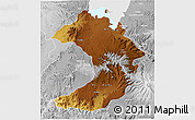 Physical 3D Map of West Gojam, lighten, desaturated