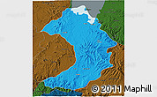Political 3D Map of West Gojam, darken
