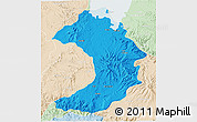 Political 3D Map of West Gojam, lighten