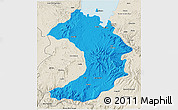 Political 3D Map of West Gojam, shaded relief outside
