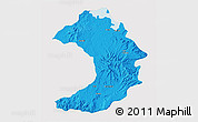 Political 3D Map of West Gojam, single color outside