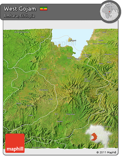 Satellite 3D Map of West Gojam
