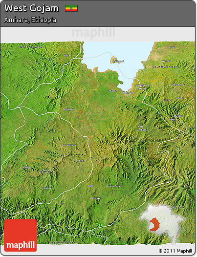 Satellite 3D Map of West Gojam