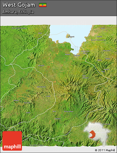 Satellite 3D Map of West Gojam
