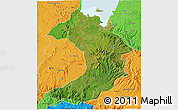 Satellite 3D Map of West Gojam, political outside
