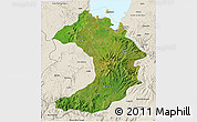 Satellite 3D Map of West Gojam, shaded relief outside
