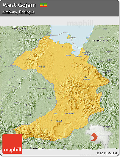 Savanna Style 3D Map of West Gojam