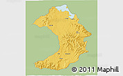 Savanna Style 3D Map of West Gojam, single color outside