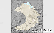 Shaded Relief 3D Map of West Gojam, darken, desaturated
