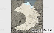 Shaded Relief 3D Map of West Gojam, darken