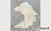 Shaded Relief 3D Map of West Gojam, darken, semi-desaturated
