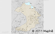 Shaded Relief 3D Map of West Gojam, desaturated