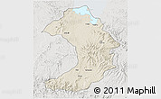 Shaded Relief 3D Map of West Gojam, lighten, semi-desaturated