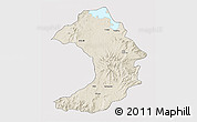 Shaded Relief 3D Map of West Gojam, single color outside