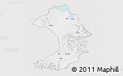 Silver Style 3D Map of West Gojam, single color outside