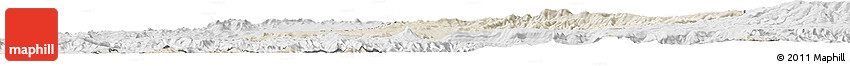 Shaded Relief Horizon Map of West Gojam, lighten, desaturated