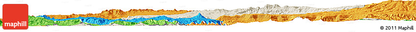 Shaded Relief Horizon Map of West Gojam, political outside