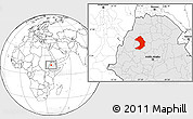 Blank Location Map of West Gojam, highlighted country