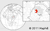 Blank Location Map of West Gojam, highlighted parent region