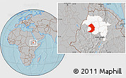 Gray Location Map of West Gojam, highlighted parent region, hill shading