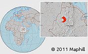 Gray Location Map of West Gojam, hill shading