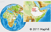 Physical Location Map of West Gojam, highlighted country, within the entire country