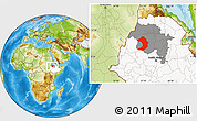 Physical Location Map of West Gojam, highlighted country, highlighted parent region