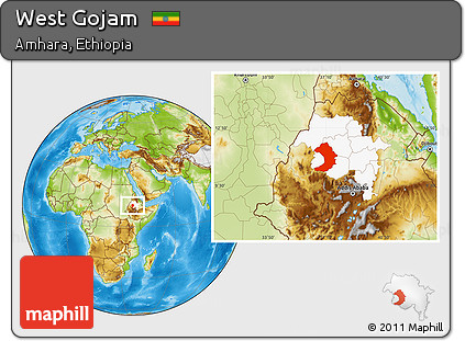Physical Location Map of West Gojam, highlighted parent region