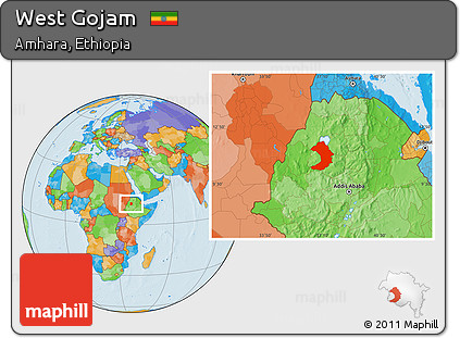 Political Location Map of West Gojam